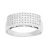 ANELLO FASCIA VERETTA CON CUBIC ZIRCONIA BIANCHI IN ARGENTO 925 GALVANICA RODIO