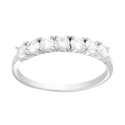 ANELLO VERETTA CON CUBIC ZIRCONIA BIANCHI MM 3 IN ARGENTO 925 GALVANICA RODIO