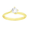 ANELLO SOLITARIO CON CUBIC ZIRCONIA BIANCO MM 5 IN ARGENTO 925 GALVANICA ORO