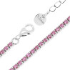 BRACCIALE TENNIS GRIFFE CM 17+5 CON CRYSTAL MM 2 AMETISTA IN ACCIAIO