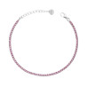 BRACCIALE TENNIS GRIFFE CM 17+5 CON CRYSTAL MM 2 AMETISTA IN ACCIAIO