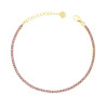 BRACCIALE TENNIS GRIFFE CM 17+5 CON CRYSTAL MM 2 AMETISTA IN ACCIAIO COLORE ORO