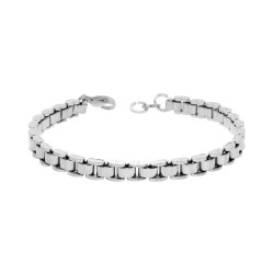 BRACCIALE UOMO MAGLIA IMPERNIATA CM 20 IN ACCIAIO