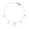 BRACCIALE CATENA FORZATINA DIAMANTATA CON FARFALLA E FIORE E CUORE CON CRYSTAL BIANCHI IN ACCIAIO