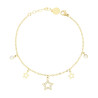 BRACCIALE CATENA FORZATINA DIAMANTATA CON STELLE E CRYSTAL BIANCHI IN ACCIAIO COLORE ORO