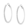 ORECCHINI CERCHIO MM 40 CON CRYSTAL BIANCHI IN ACCIAIO