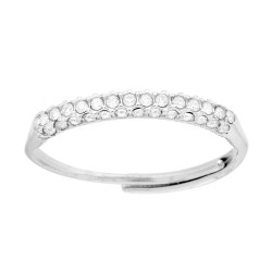 ANELLO VERETTA CON CRYSTAL BIANCHI IN ACCIAIO