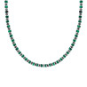 COLLANA CATENA CON ANELLI E CILINDRETTI PIETRE VERDE MALACHITE IN ACCIAIO