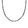 COLLANA CATENA CON ANELLI E CILINDRETTI PIETRE MULTICOLOR IN ACCIAIO