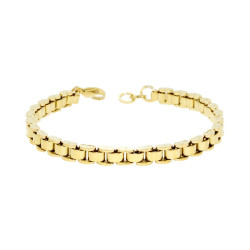 BRACCIALE UOMO MAGLIA IMPERNIATA CM 20 IN ACCIAIO COLORE ORO