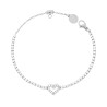 BRACCIALE TENNIS CON CUORE CENTRALE E CRYSTAL BIANCHI CM 17+2 IN ACCIAIO