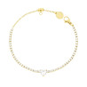 BRACCIALE TENNIS CON CUORE E CRYSTAL BIANCHI CM 17+2 IN ACCIAIO COLORE ORO