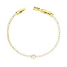 BRACCIALE TENNIS CON CUORE E CRYSTAL BIANCHI CM 16+2 REGOLABILE IN ACCIAIO COLORE ORO