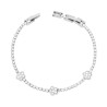 BRACCIALE TENNIS CON FIORI E CRYSTAL BIANCHI CM 17+2 IN ACCIAIO