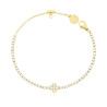 BRACCIALE TENNIS CON QUADRIFOGLIO CENTRALE E CRYSTAL BIANCHI CM 17+2 IN ACCIAIO COLORE ORO