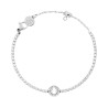 BRACCIALE TENNIS CON TONDO CENTRALE MM 8.3 E CRYSTAL BIANCHI IN ACCIAIO