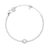 BRACCIALE TENNIS CON TONDO CENTRALE MM 7.5 E CRYSTAL BIANCHI IN ACCIAIO