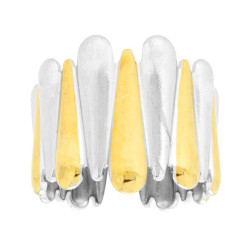 ANELLO FASCIA CON ELEMENTI A GOCCIA ALTERNATI COLORE ORO IN ACCIAIO