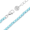 BRACCIALE TENNIS GRIFFE CM 16+3 CON CRYSTAL MM 3 ACQUAMARINA IN ACCIAIO