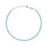 BRACCIALE TENNIS GRIFFE CM 16+3 CON CRYSTAL MM 3 ACQUAMARINA IN ACCIAIO