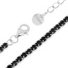 BRACCIALE TENNIS GRIFFE CM 16+5 CON CRYSTAL MM 3 NERO IN ACCIAIO