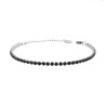 BRACCIALE TENNIS GRIFFE CM 16+5 CON CRYSTAL MM 3 NERO IN ACCIAIO