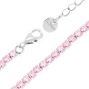 BRACCIALE TENNIS GRIFFE CM 16+5 CON CRYSTAL MM 3 ROSA IN ACCIAIO