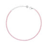 BRACCIALE TENNIS GRIFFE CM 16+5 CON CRYSTAL MM 3 ROSA IN ACCIAIO