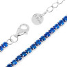 BRACCIALE TENNIS GRIFFE CM 16+5 CON CRYSTAL MM 3 BLU ZAFFIRO IN ACCIAIO