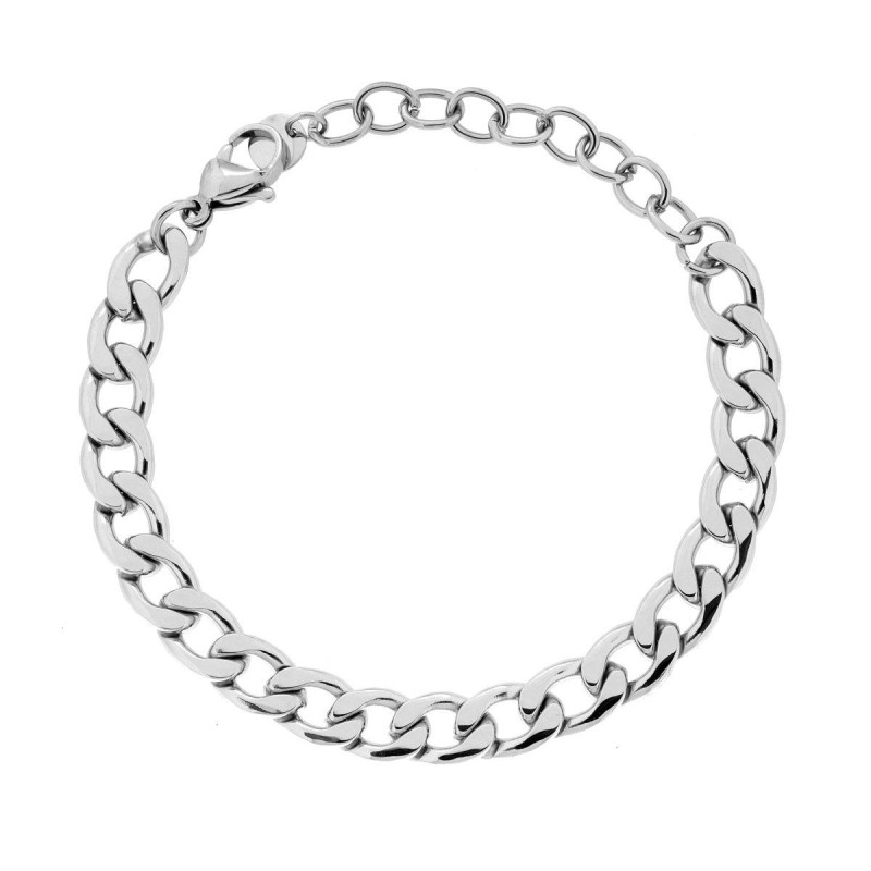BRACCIALE CATENA GRUMETTA CM 17+5 IN ACCIAIO