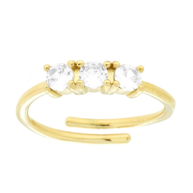ANELLO TRILOGY CON CRYSTAL BIANCHI MM 3.5 IN ACCIAIO COLORE ORO