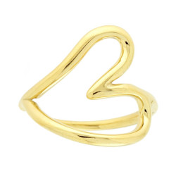 ANELLO FILO AMORE CON SAGOMA CUORE IN ACCIAIO COLORE ORO