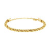 BRACCIALE CATENA INTRECCIATA CORDA E VENEZIANA IN ACCIAIO COLORE ORO