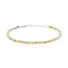 BRACCIALE CATENA DI OVALINE MARTELLATE ALTERNATE COLORE ORO IN ACCIAIO