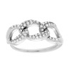 ANELLO FASCIA CATENA GRUMETTA CON CRYSTAL BIANCHI IN ACCIAIO