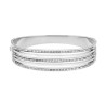 BRACCIALE RIGIDO MODELLO SCHIAVA MULTIFILO CON CRYSTAL BIANCHI IN ACCIAIO