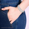 BRACCIALE RIGIDO MODELLO SCHIAVA MULTIFILO CON CRYSTAL BIANCHI IN ACCIAIO