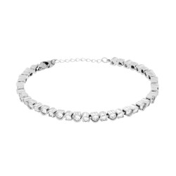 BRACCIALE TENNIS GRIFFE CON INFINITI CM 18+3 CON CRYSTAL MM 3 BIANCO IN ACCIAIO