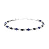 BRACCIALE CATENA CON CUBETTI E PIETRE BLU LAPISLAZZULI E NERE ONICE IN ACCIAIO