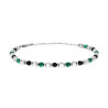 BRACCIALE CATENA CON CUBETTI E PIETRE VERDE MALACHITE E NERE ONICE IN ACCIAIO