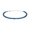 BRACCIALE CATENA DI BULLONCINI E CRYSTAL BLU IN ACCIAIO