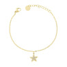BRACCIALE CATENA FORZATINA DIAMANTATA CON STELLA MARINA E CRYSTAL BIANCHI IN ACCIAIO COLORE ORO