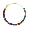 BRACCIALE TENNIS CON CRYSTAL MULTICOLOR BAGUETTE IN ACCIAIO COLORE ORO
