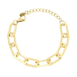 BRACCIALE CATENA FORZATINA ALLUNGATA IN ACCIAIO COLORE ORO