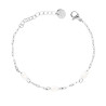 BRACCIALE CATENA FORZATINA PIATTA CON PERLE OVALI IN ACCIAIO