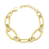 BRACCIALE CATENA FORZATINA CON OVALI MARTELLATI IN ACCIAIO COLORE ORO