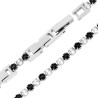BRACCIALE TENNIS GRIFFE CM 16.5+4 CON CRYSTAL MM 3 ALTERNATI NERI E BIANCHI REGOLABILE IN ACCIAIO