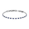 BRACCIALE TENNIS GRIFFE CM 16.5+4 CON CRYSTAL MM 3 ALTERNATI BLU ZAFFIRO E BIANCHI REGOLABILE IN ACCIAIO
