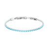 BRACCIALE TENNIS GRIFFE CM 16.5+4 CON CRYSTAL MM 3 ACQUAMARINA REGOLABILE IN ACCIAIO