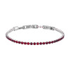 BRACCIALE TENNIS GRIFFE CM 16,5+4 CON CRYSTAL MM 3 ROSSO RUBINO REGOLABILE IN ACCIAIO